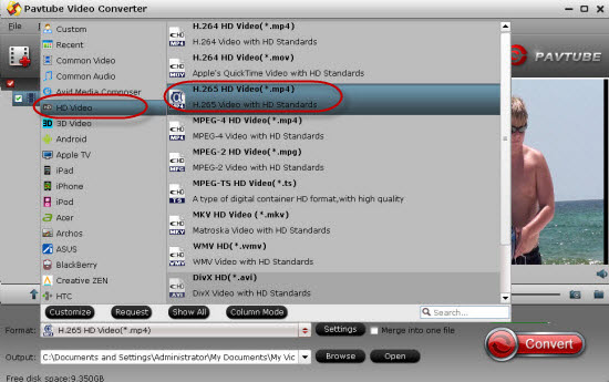 Convert H.265 to proper formats