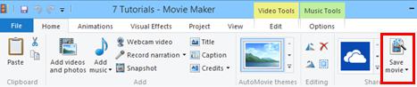 Clip save movie button