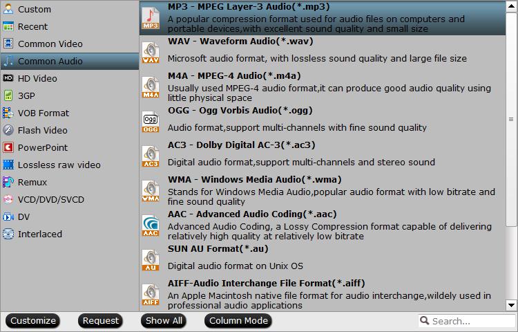 Output MP3 audio format